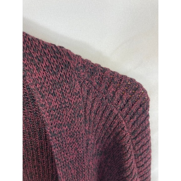 Athleta Chevron Shaker Stitch Wrap, Bell Burgundy Size Medium - Picture 5 of 9